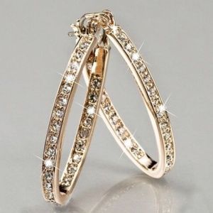 Jewelry - 925 SILVER GEMSTONE YELLOW GOLD HOOP EARRINGS Jewelry - 925 SILVER GEMSTONE YELLOW GOLD HOOP EARRINGS